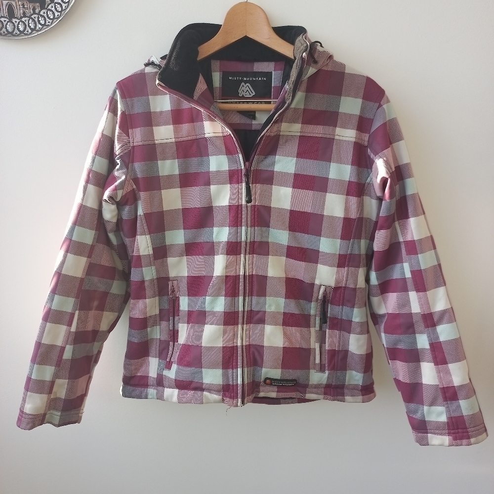 Misty Mountain Women’s Plaid Red/White Technical Outerwear Jacket Size M
